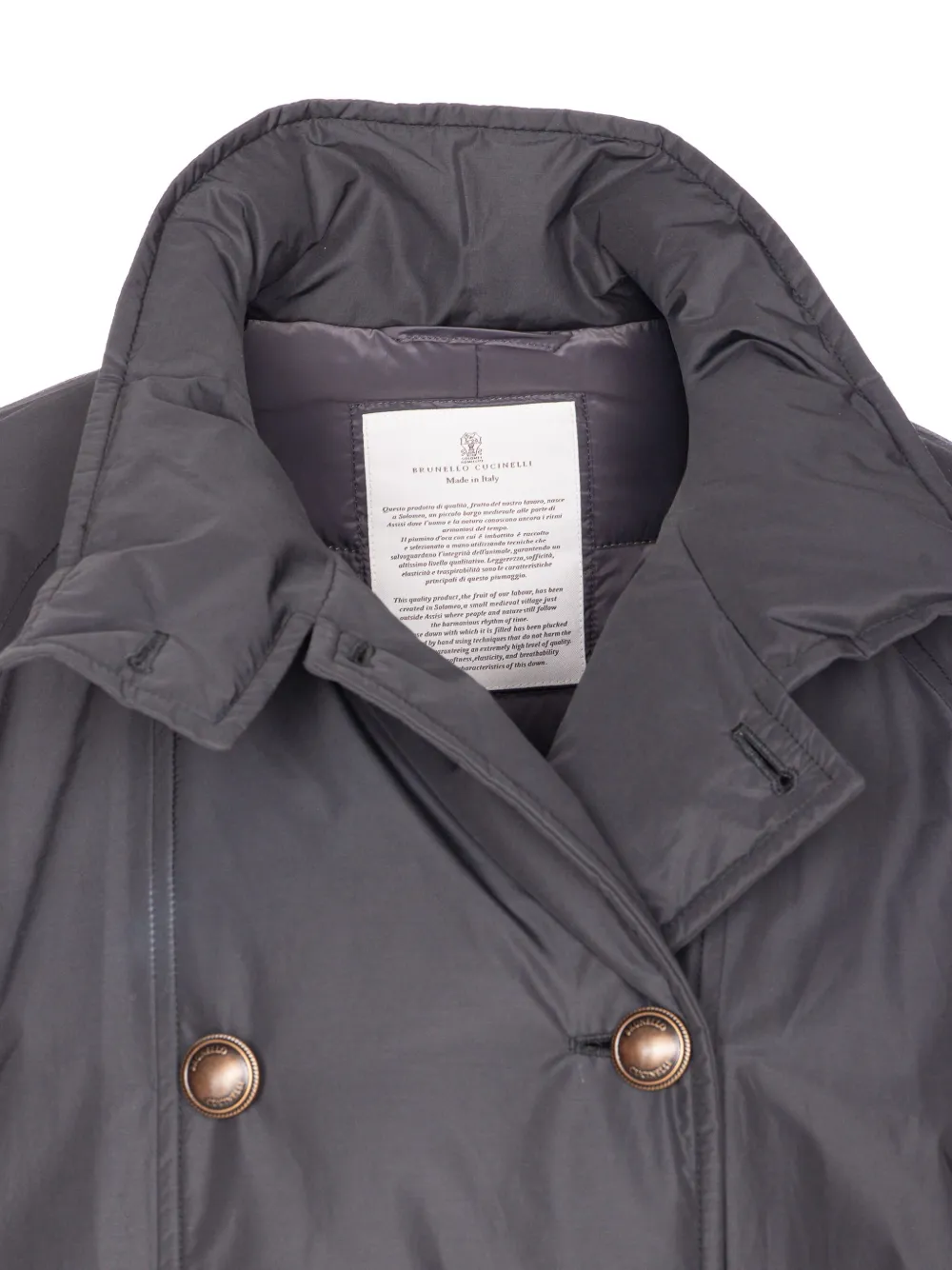 Brunello Cucinelli double-breasted padded coat Grijs