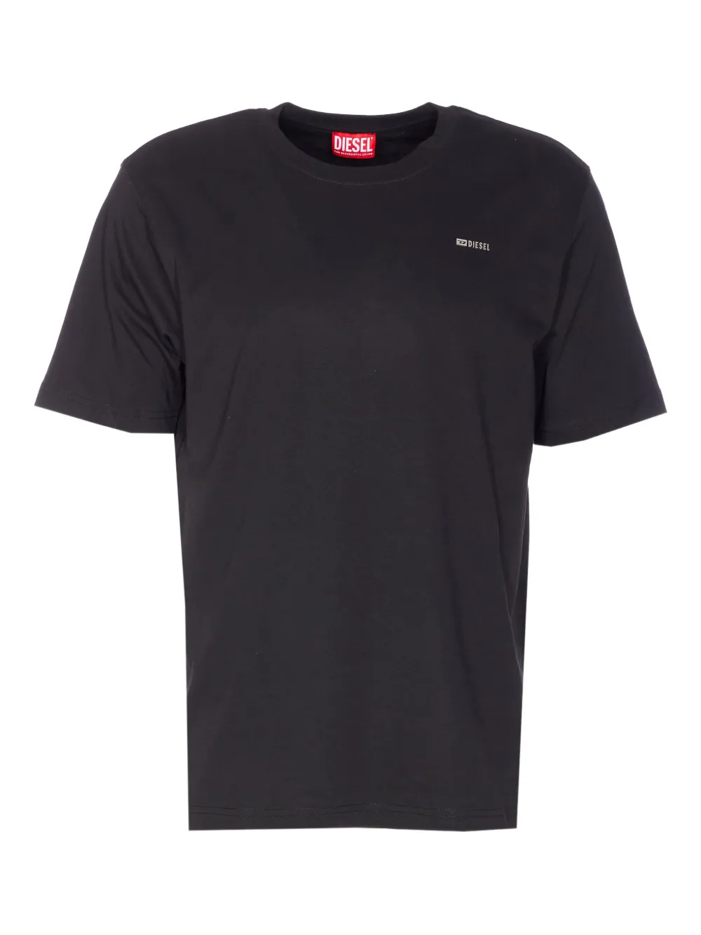Diesel crew-neck logo-plaque T-shirt Zwart