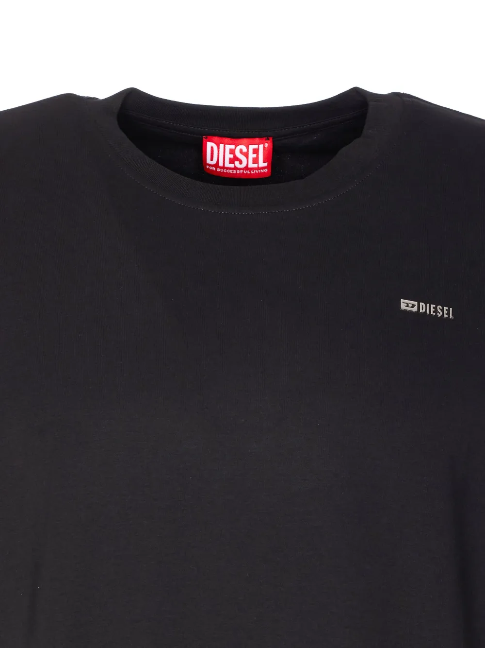 Diesel crew-neck logo-plaque T-shirt Zwart