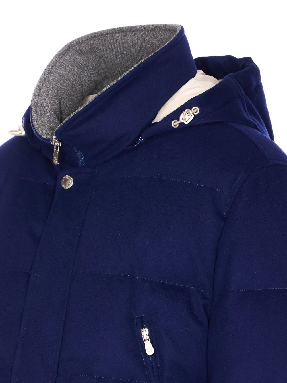 Brunello Cucinelli hood puffer jacket Blauw