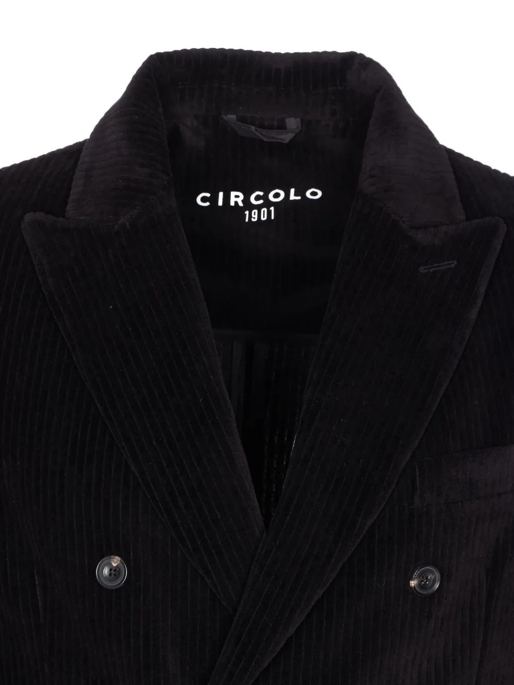 Circolo 1901 double-breasted corduroy jacket Zwart