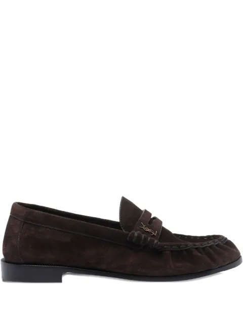 Saint Laurent logo-detail suede loafers