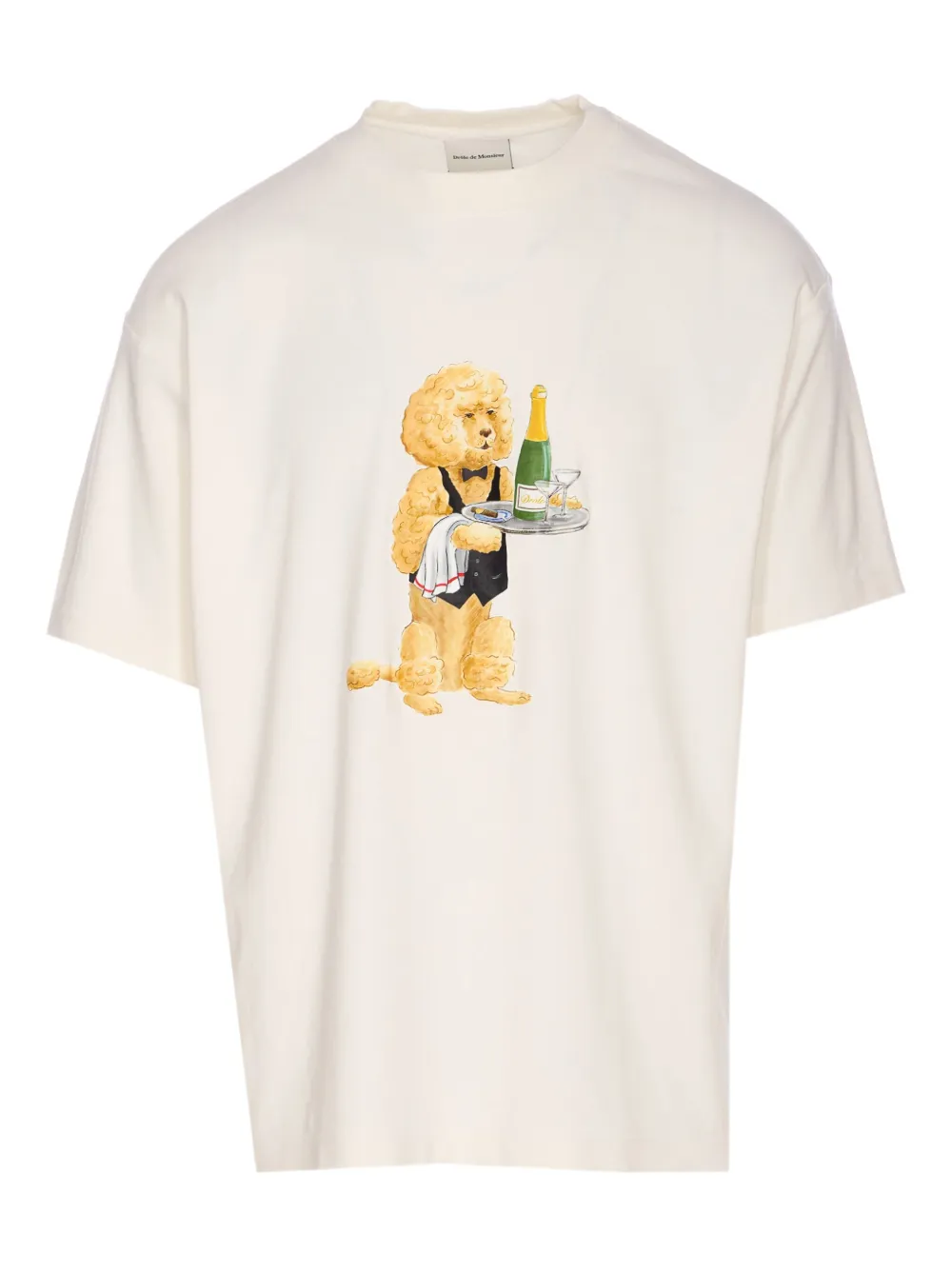 Drôle De Monsieur poodle print crewneck T-shirt - ホワイト Drôle De Monsieur poodle print crewneck T-shirt - ホワイト
