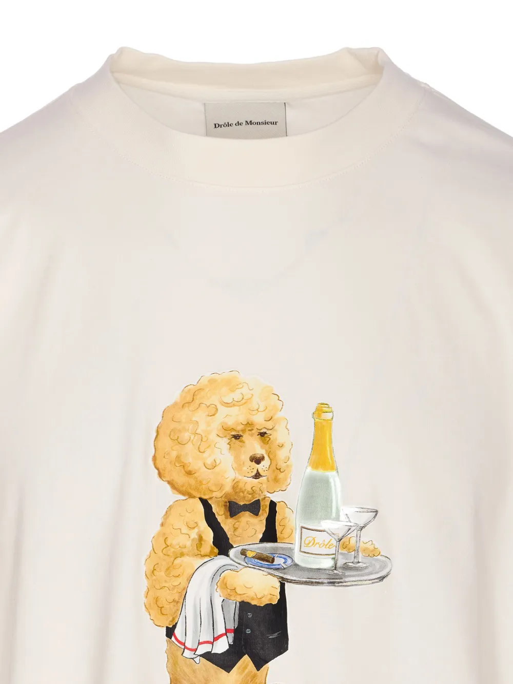 Drôle De Monsieur poodle print crewneck T-shirt Wit
