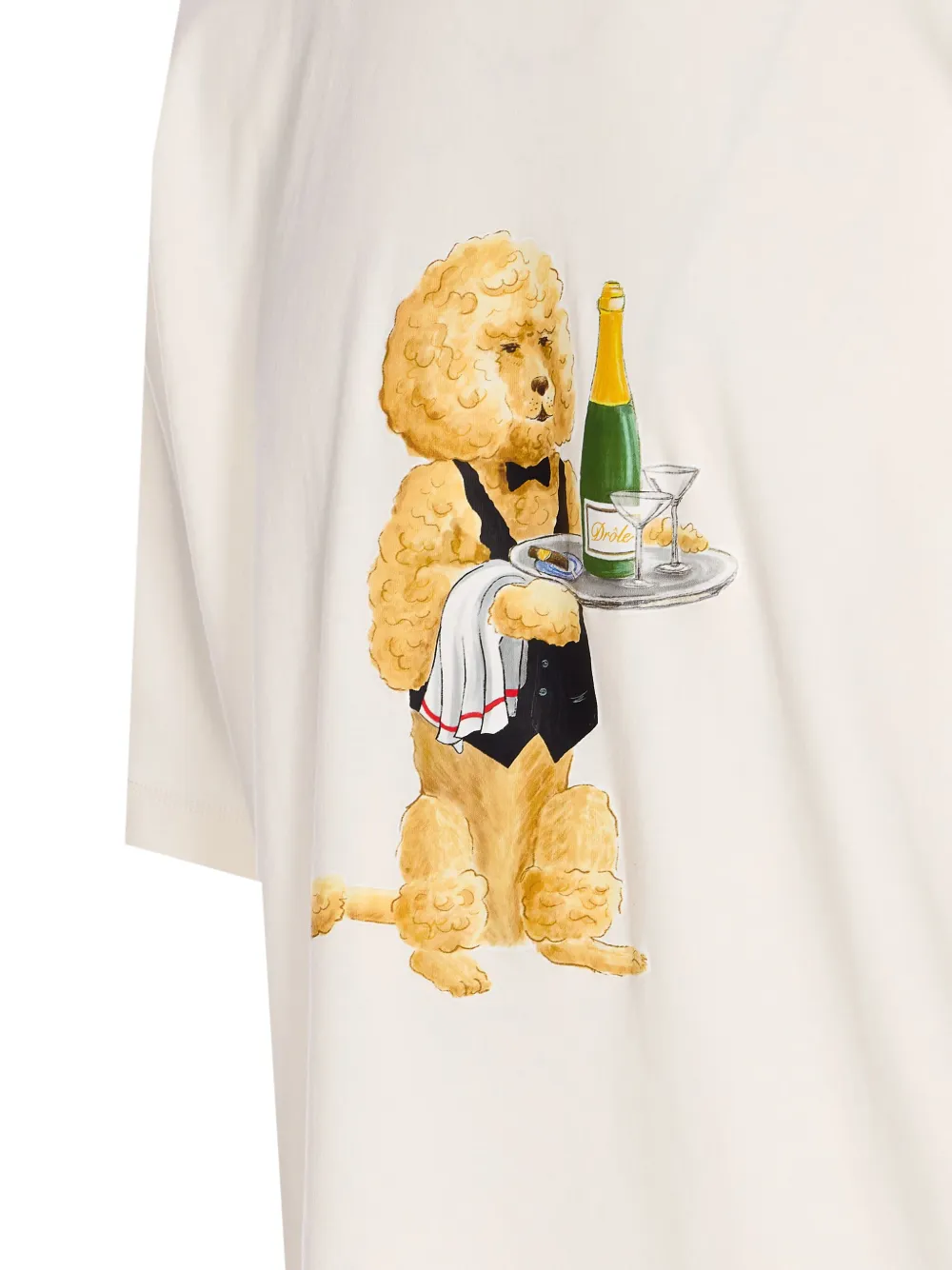 Drôle De Monsieur poodle print crewneck T-shirt Wit