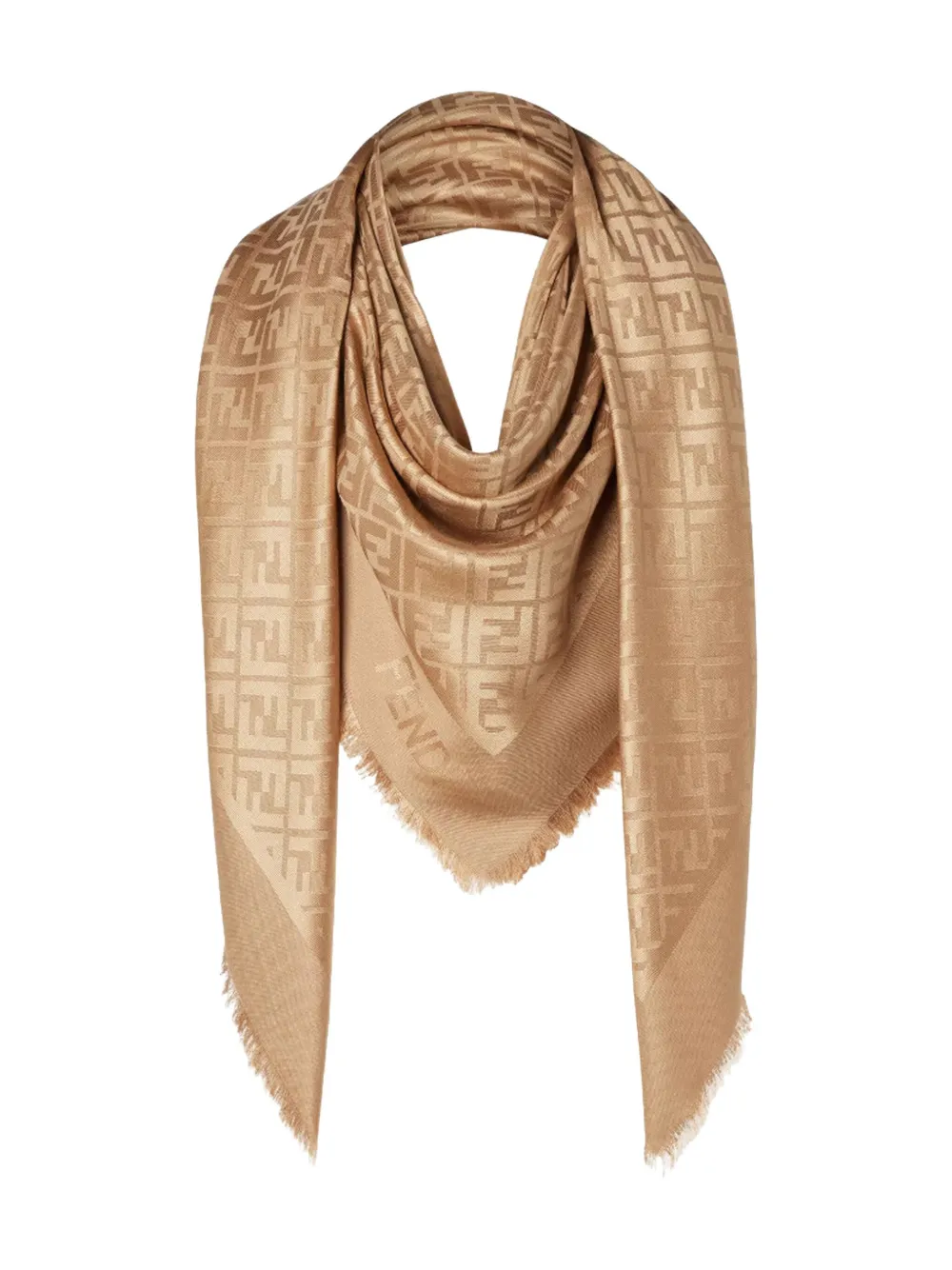 Fendi Women Organic Silk And Wool Shawl In Yellow