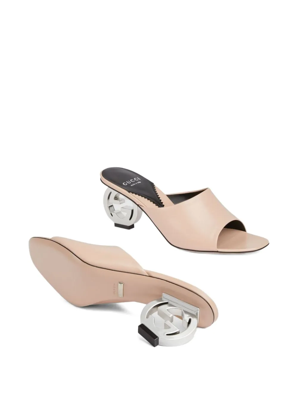 Gucci 70 mm GG Interlocking G sandalen met hak Beige