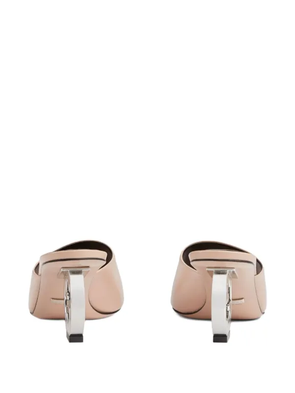 Gucci 70mm GG Signature Interlocking G Heel Sandals | Neutrals