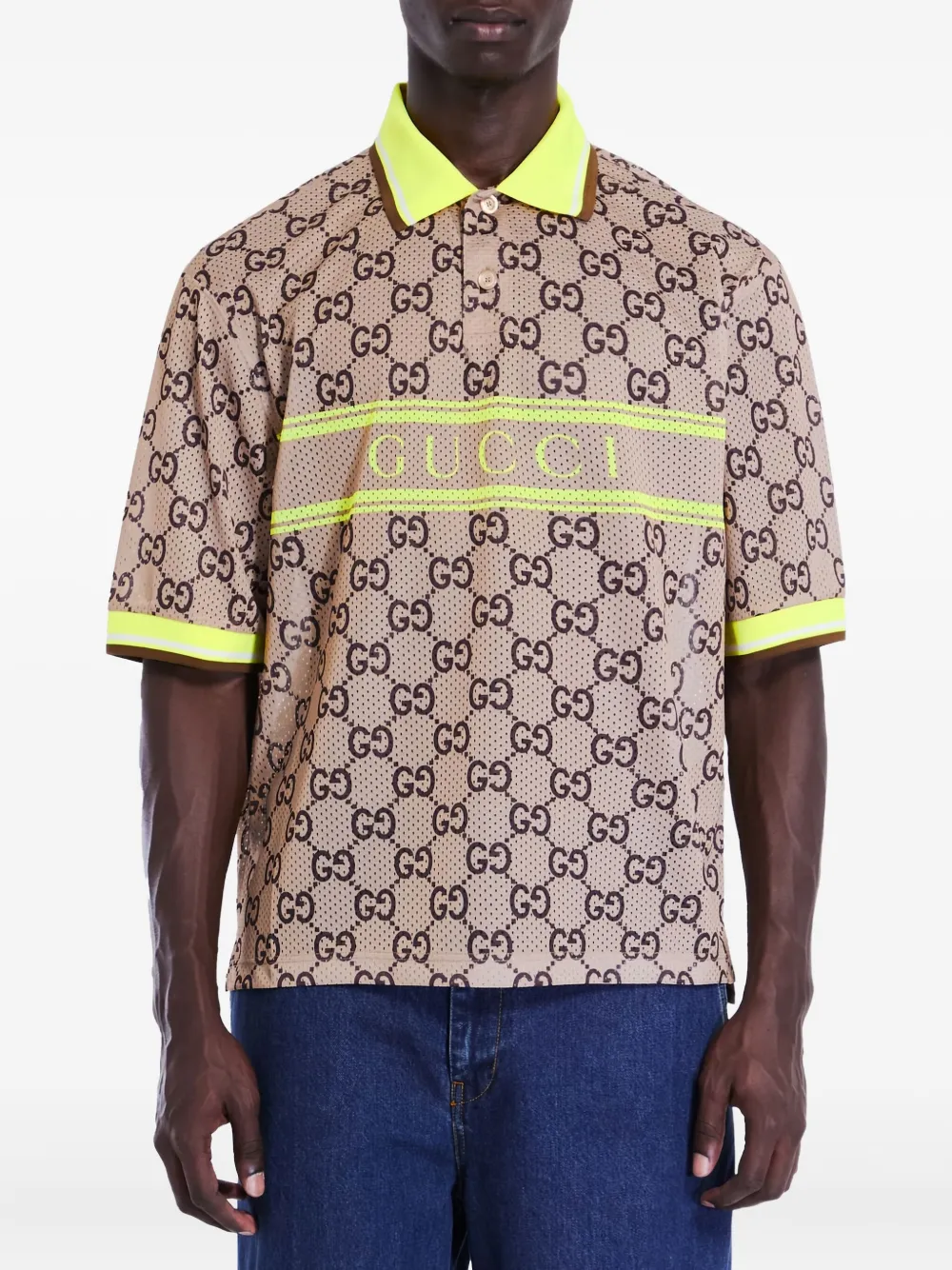 Gucci GG-pattern polo shirt Beige