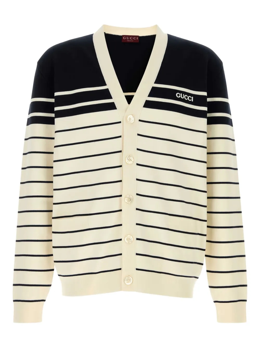 Gucci striped cotton cardigan Beige