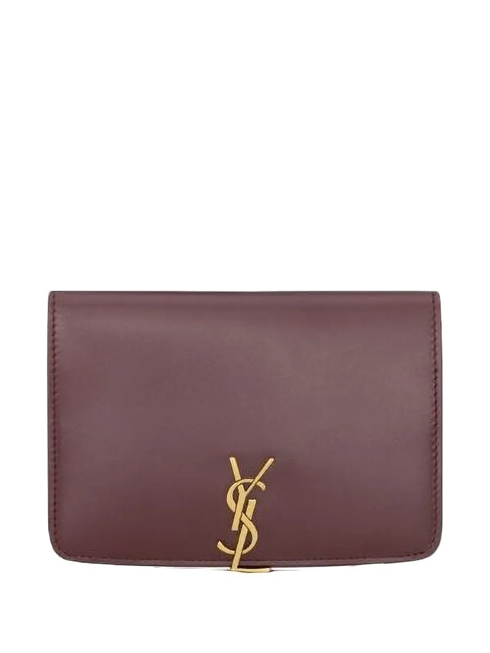 Saint Laurent logo-plaque calfskin wallet Rood