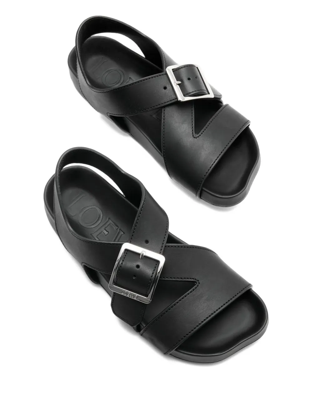 LOEWE Platte sandalen met gespbandje Zwart
