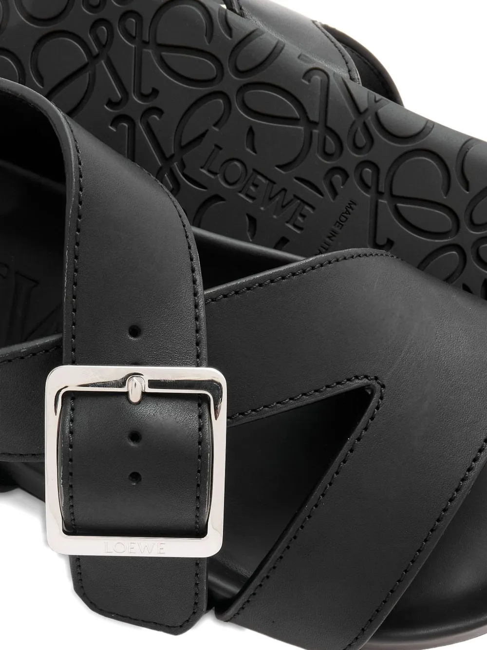 LOEWE Platte sandalen met gespbandje Zwart