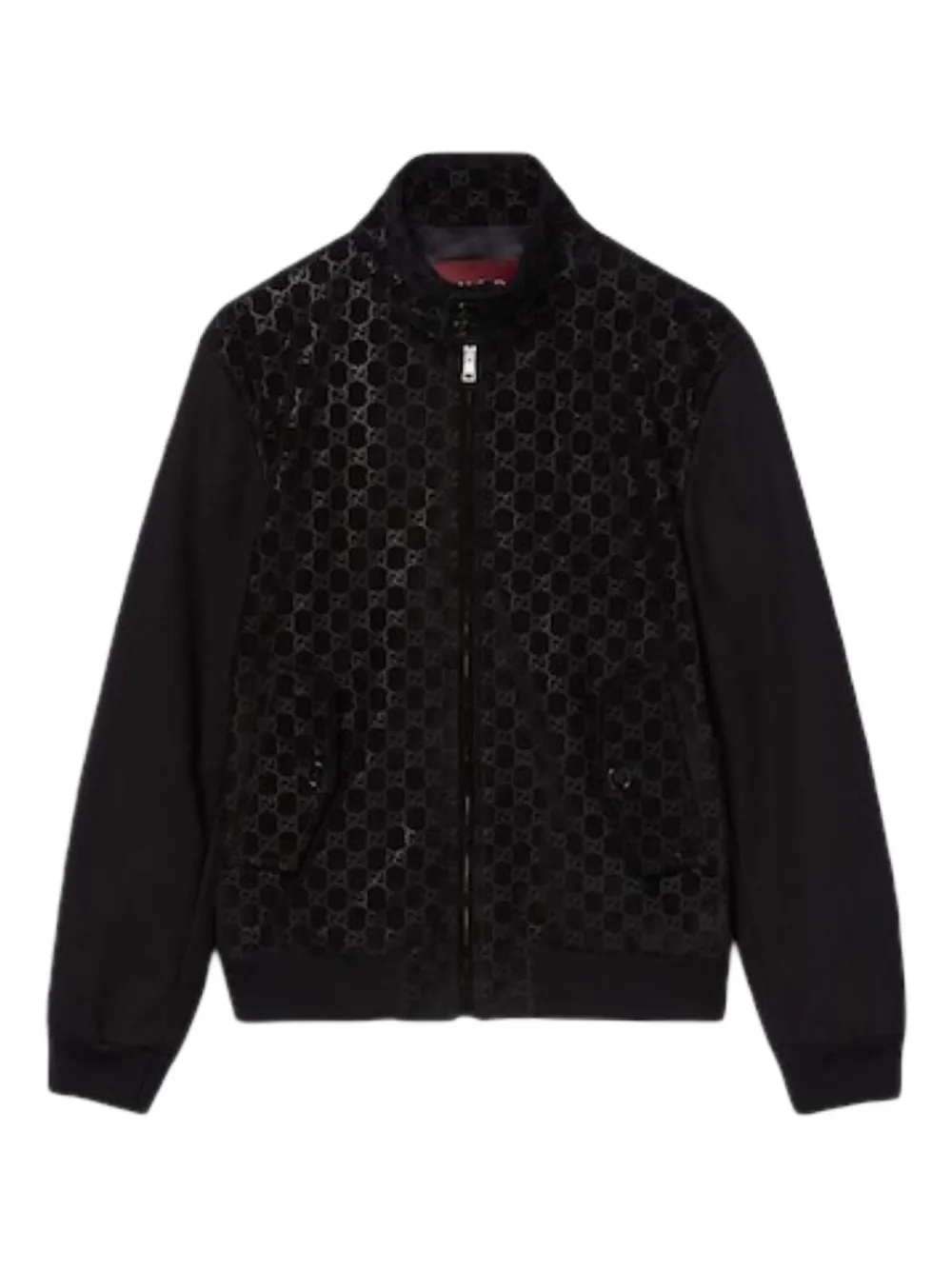 Gucci GG-pattern suede bomber jacket Zwart