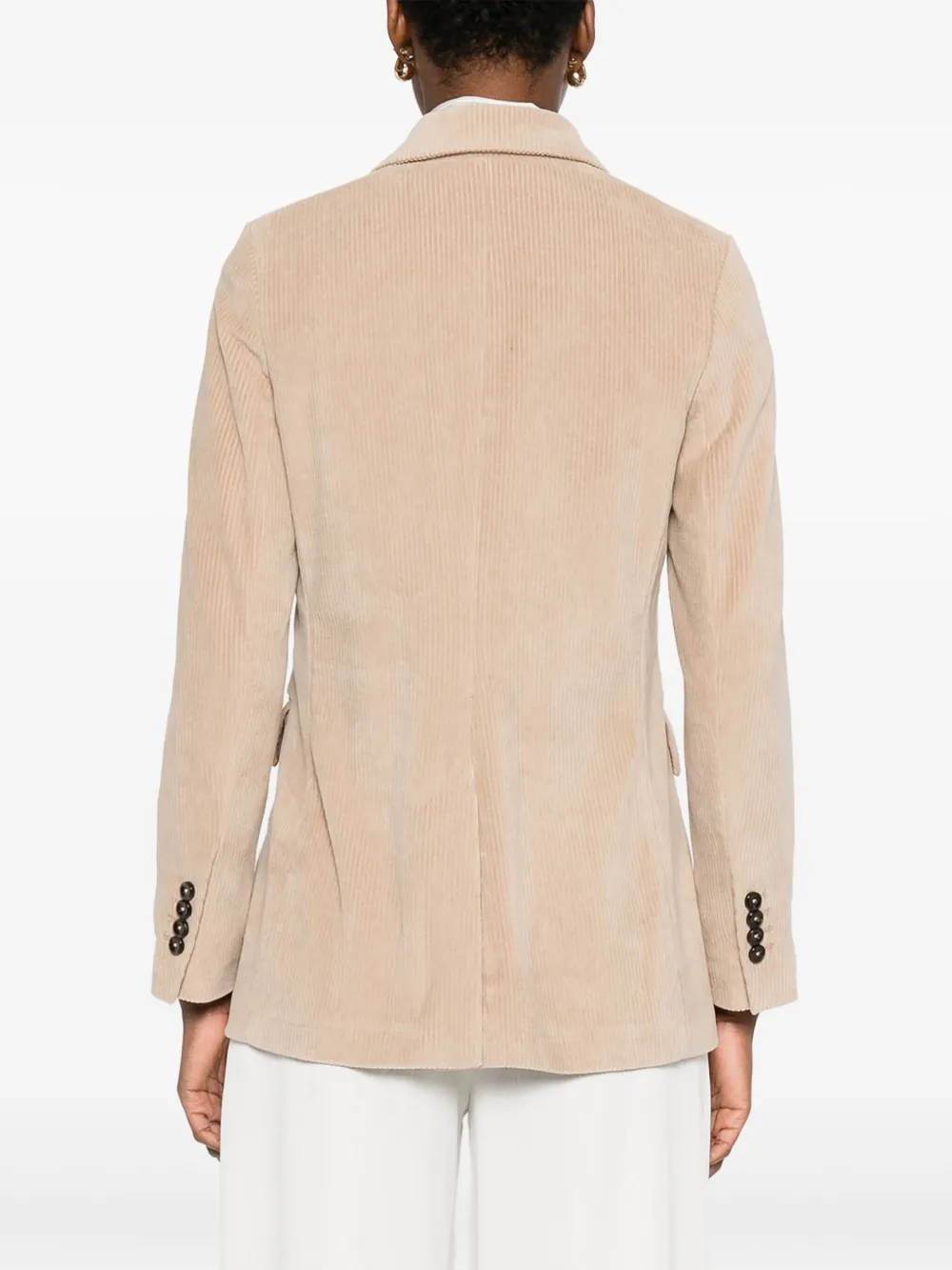 Circolo 1901 Double-breasted Corduroy Blazer In Neutral