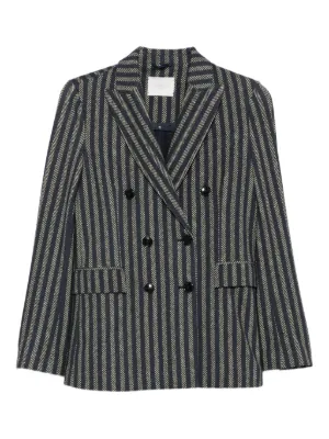 Henrik Vibskov Shady Pinstripe Lapel Jacket | Blue | FARFETCH