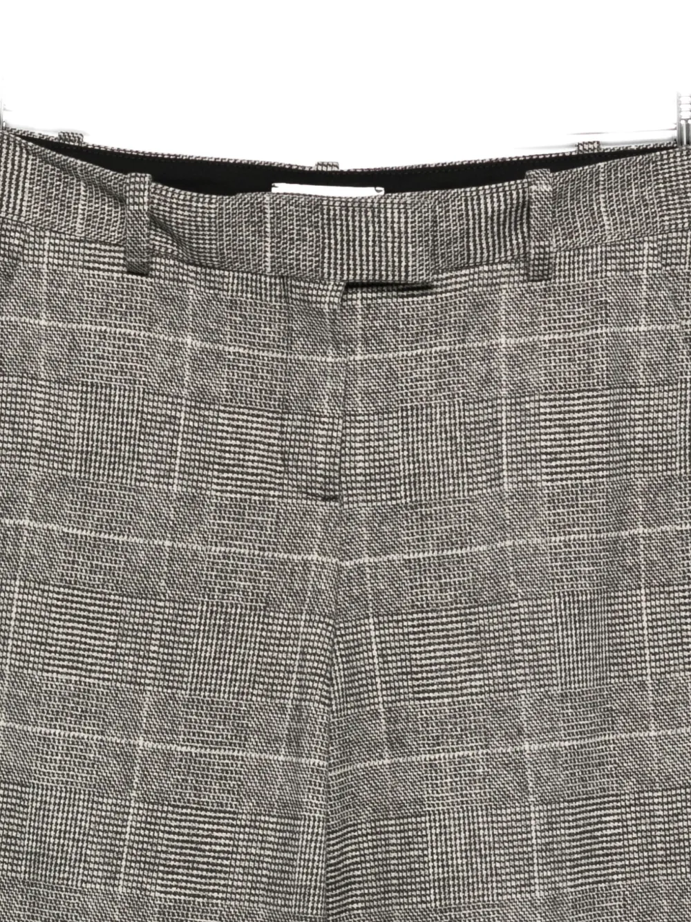 Circolo 1901 Check Pattern Wide Leg Cotton Trousers In Gray