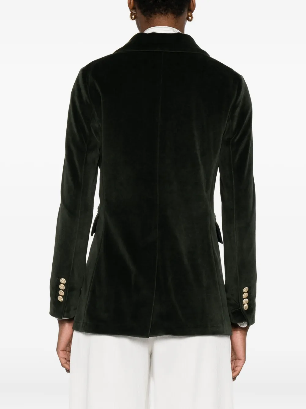 Circolo 1901 Double-breasted Cotton Jacket Featuring Pockets In Green