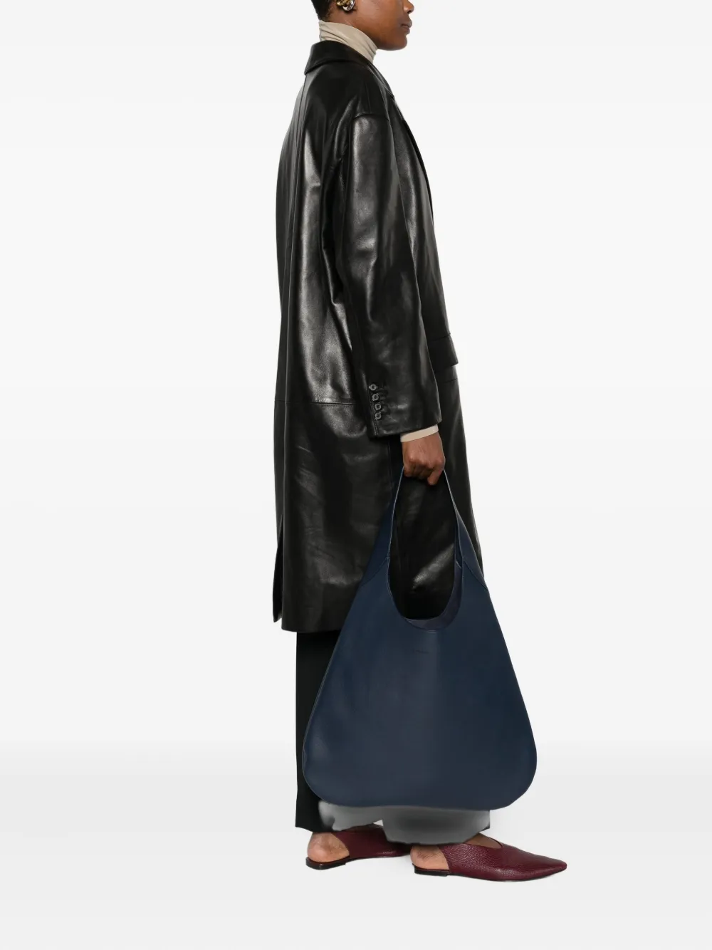 Carven Tommaso leather shoulder bag - Blauw