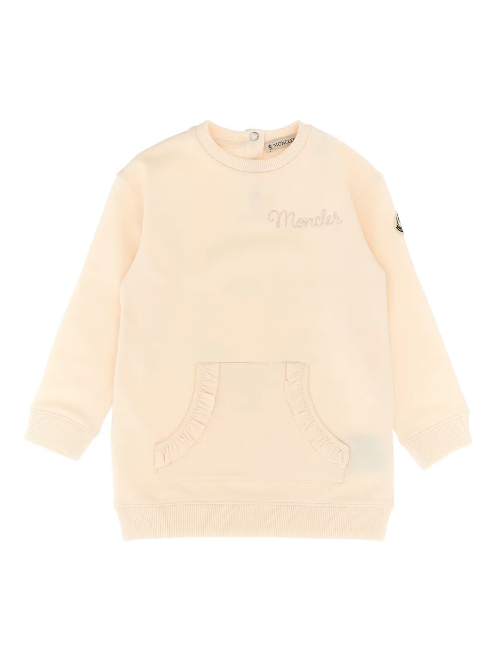 Moncler Enfant ruffle pocket logo sweatshirt Roze