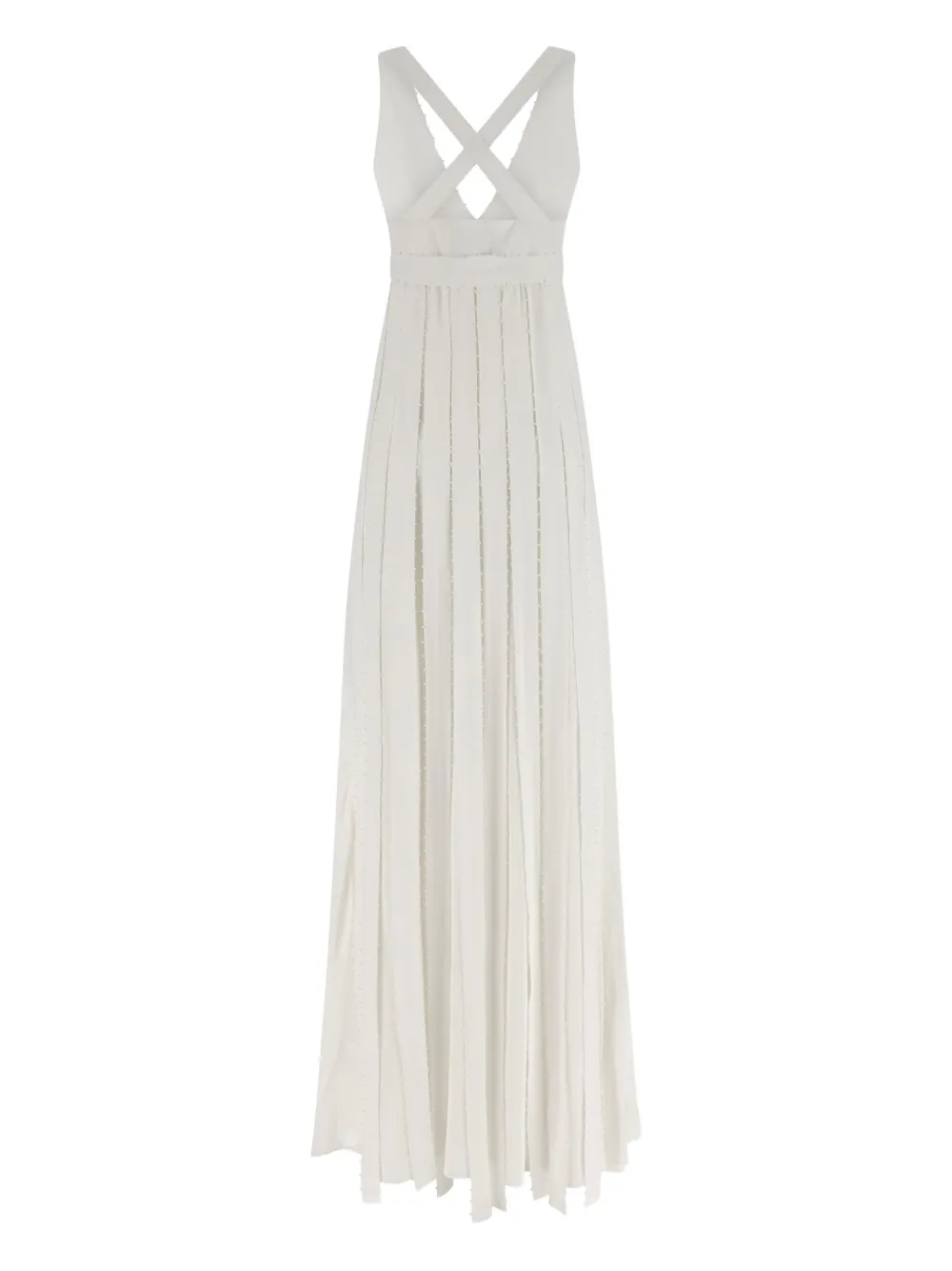 Giovanni Bedin pearl-embellished pleated maxi dress - Wit