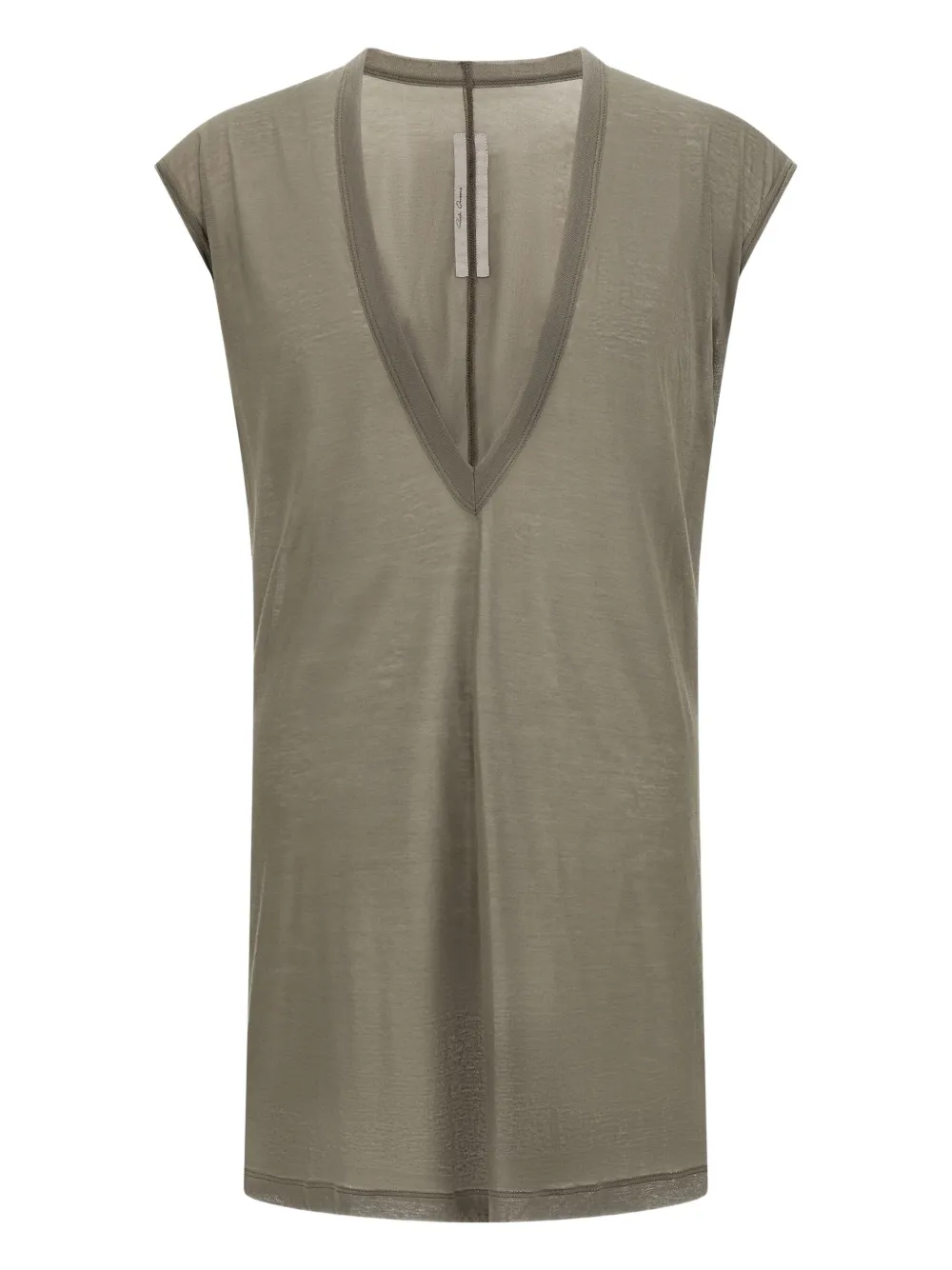 Rick Owens V-neck Cotton T-shirt In Gray