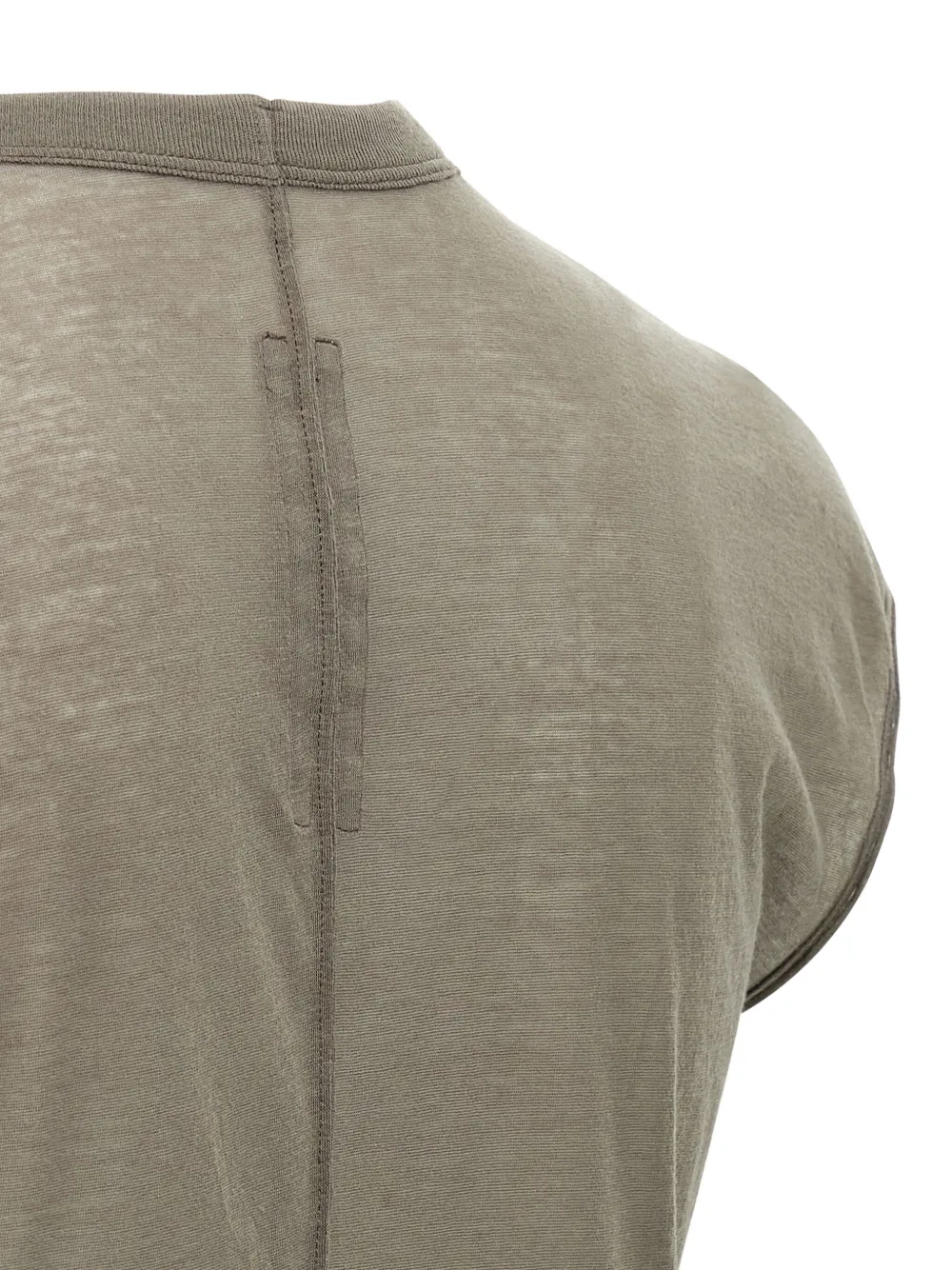 Rick Owens V-neck Cotton T-shirt In Gray