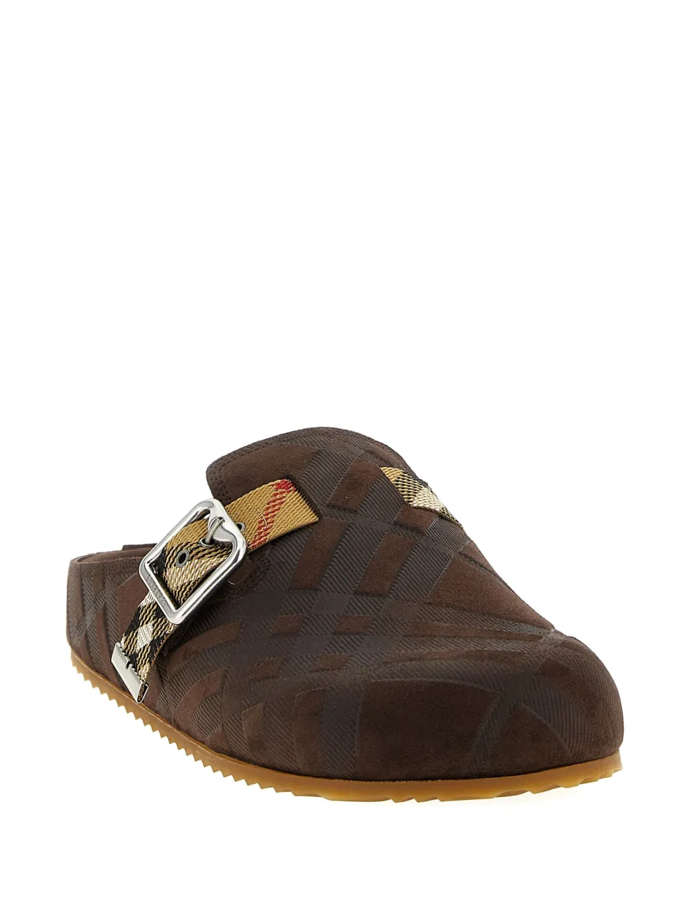 Burberry Urchin geruite muiltjes met gesp - Bruin