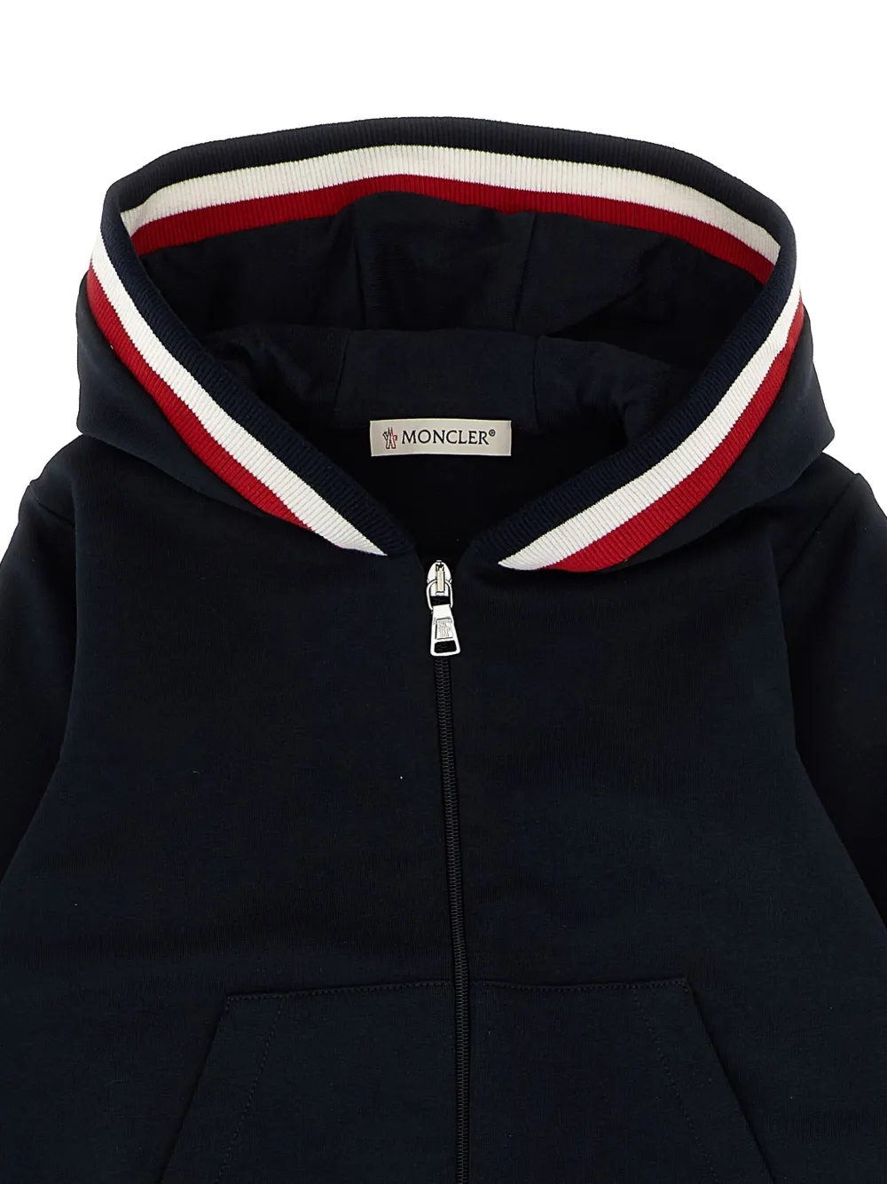 Moncler Enfant contrasting-trim fleece tracksuit Blauw
