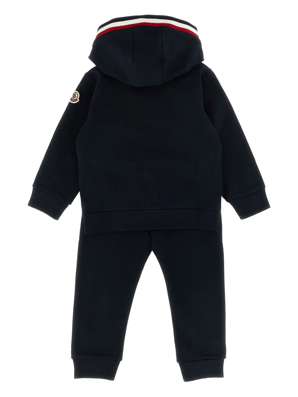 Moncler Enfant contrasting-trim fleece tracksuit Blauw