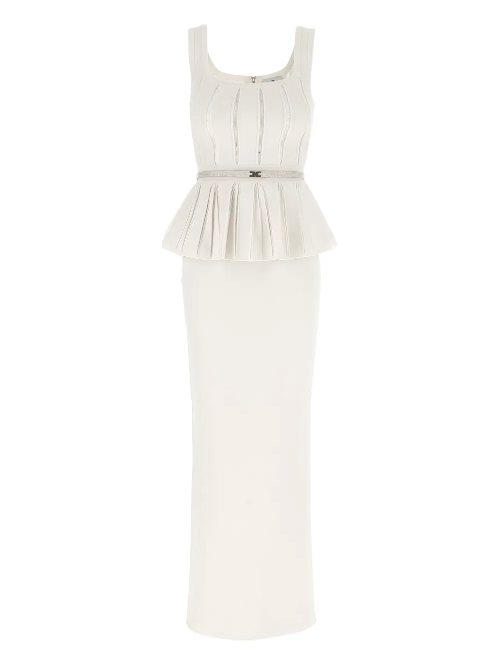 Elisabetta Franchi Red Carpet eyelet-embellished maxi dress Beige
