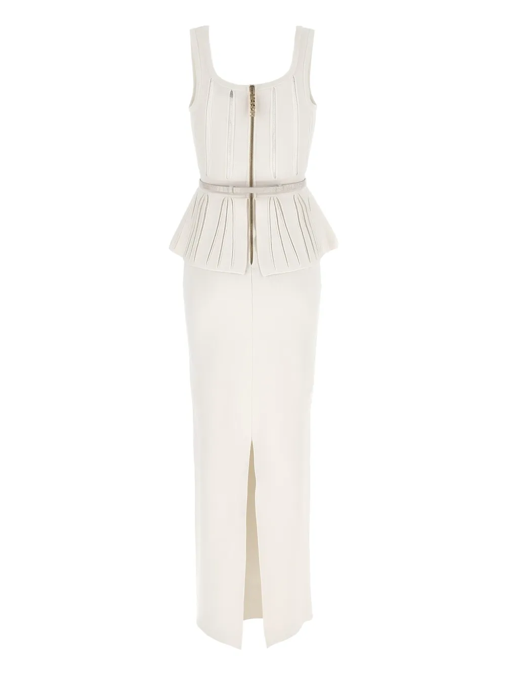 Elisabetta Franchi Red Carpet maxi-jurk verfraaid met ringlets - Beige