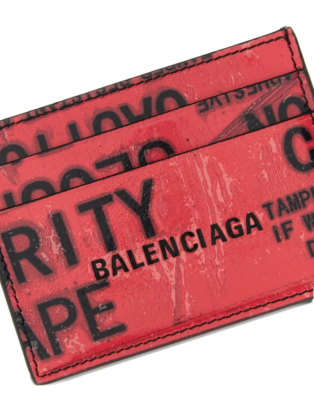 Balenciaga Tape Type Leather Card Holder In Multi