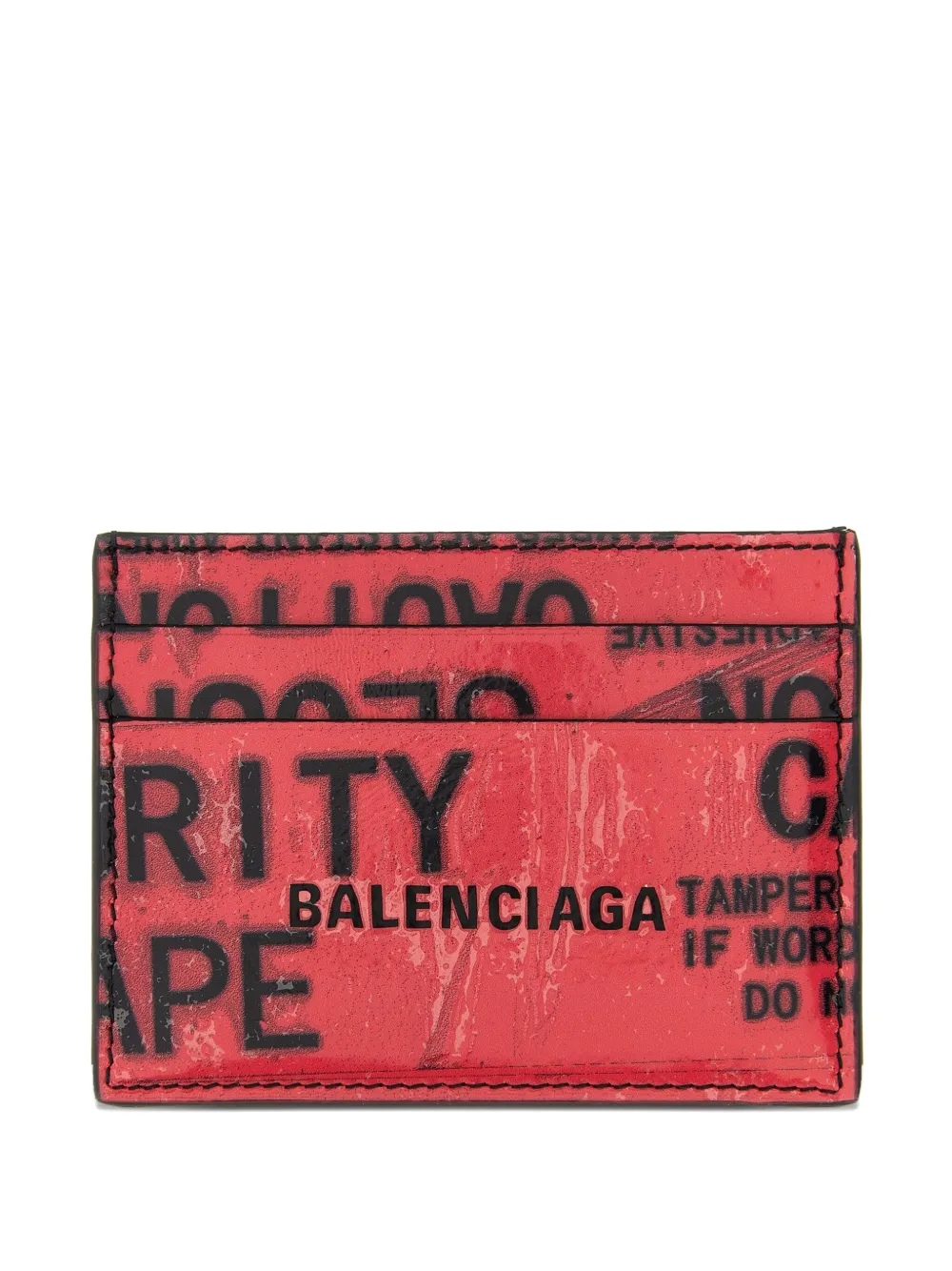Balenciaga Tape Type Leather Card Holder In Multi