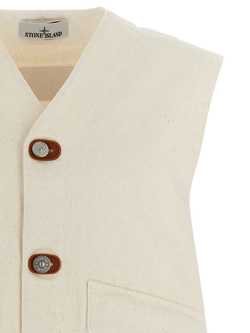 Stone Island Gilet met V-hals en knoopsluiting Beige