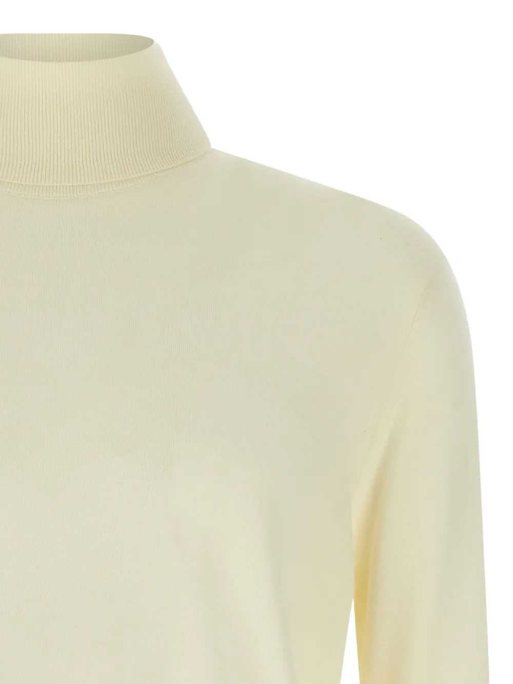 Zanone Turtleneck Sweater With Long Sleeves And Ribbed Finish In Neutral
