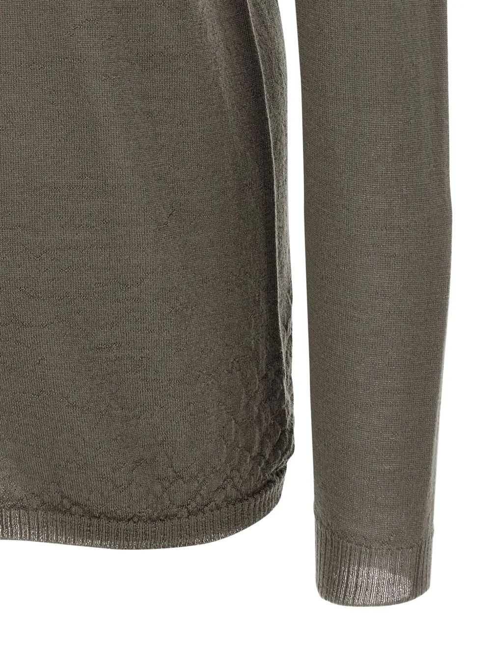 Rick Owens Ribbed Crew-neck Sweater In Gray