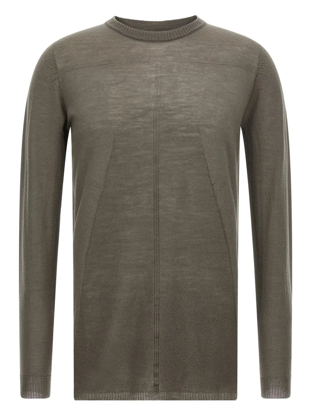 Rick Owens Ribbed Crew-neck Sweater In Gray