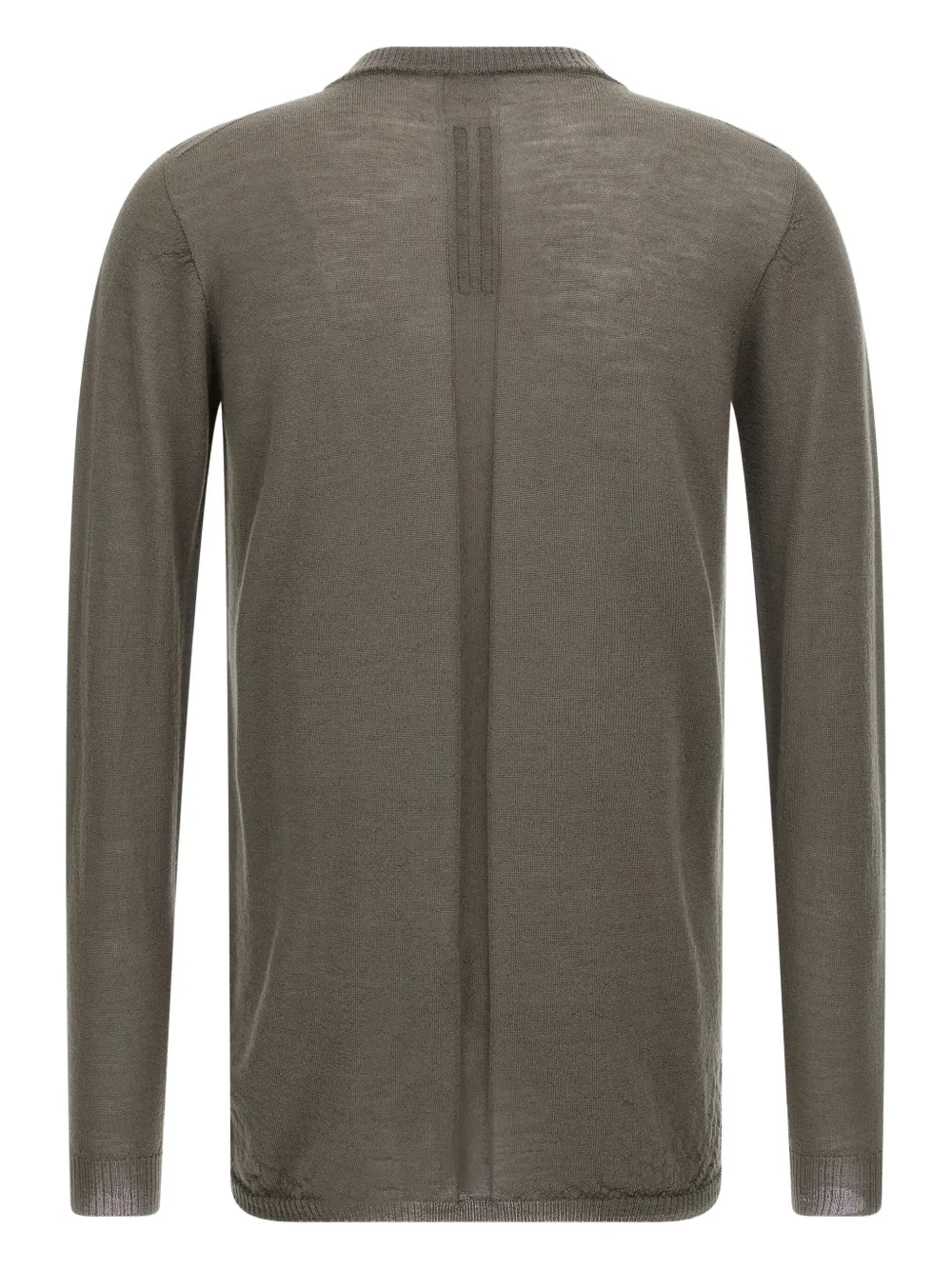 Rick Owens Ribbed Crew-neck Sweater In Gray