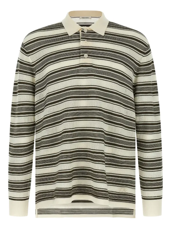 Wales Bonner Samuel Striped Polo Shirt in Neutrals