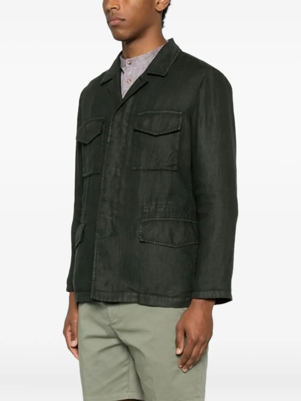 Boglioli Multi-pocket Shirt Jacket In Green