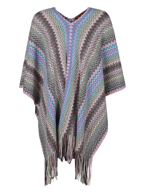 Missoni poncho con motivo chevron