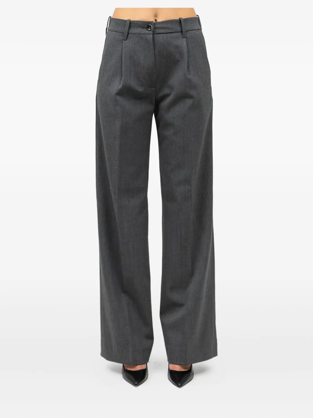 Nine In The Morning Pleated Trousers In Gray