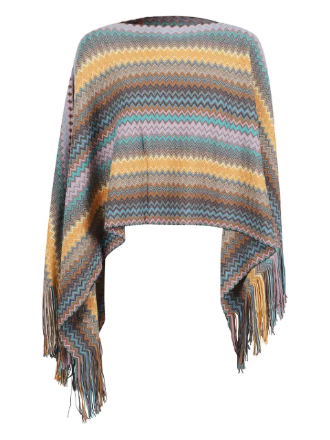Missoni poncho con motivo chevron