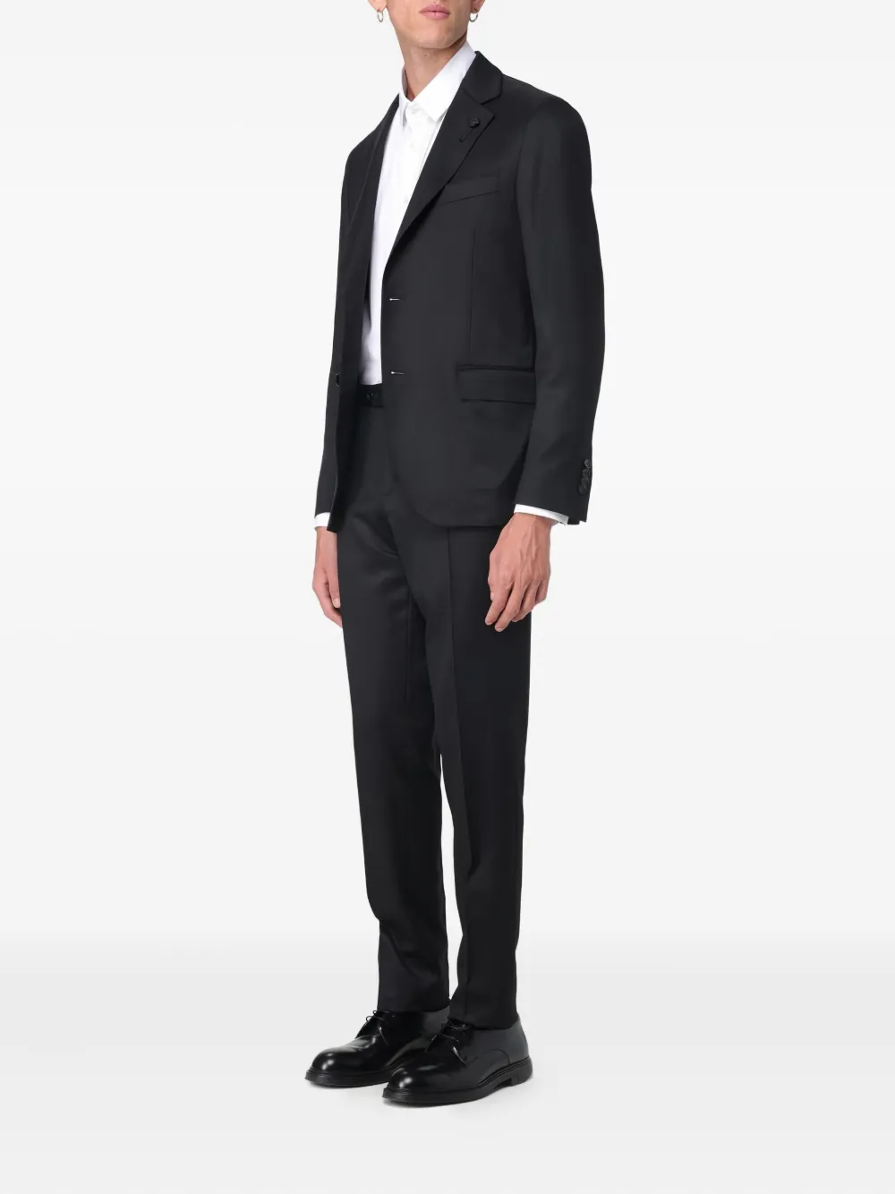 Lardini Pak met enkele rij knopen Zwart