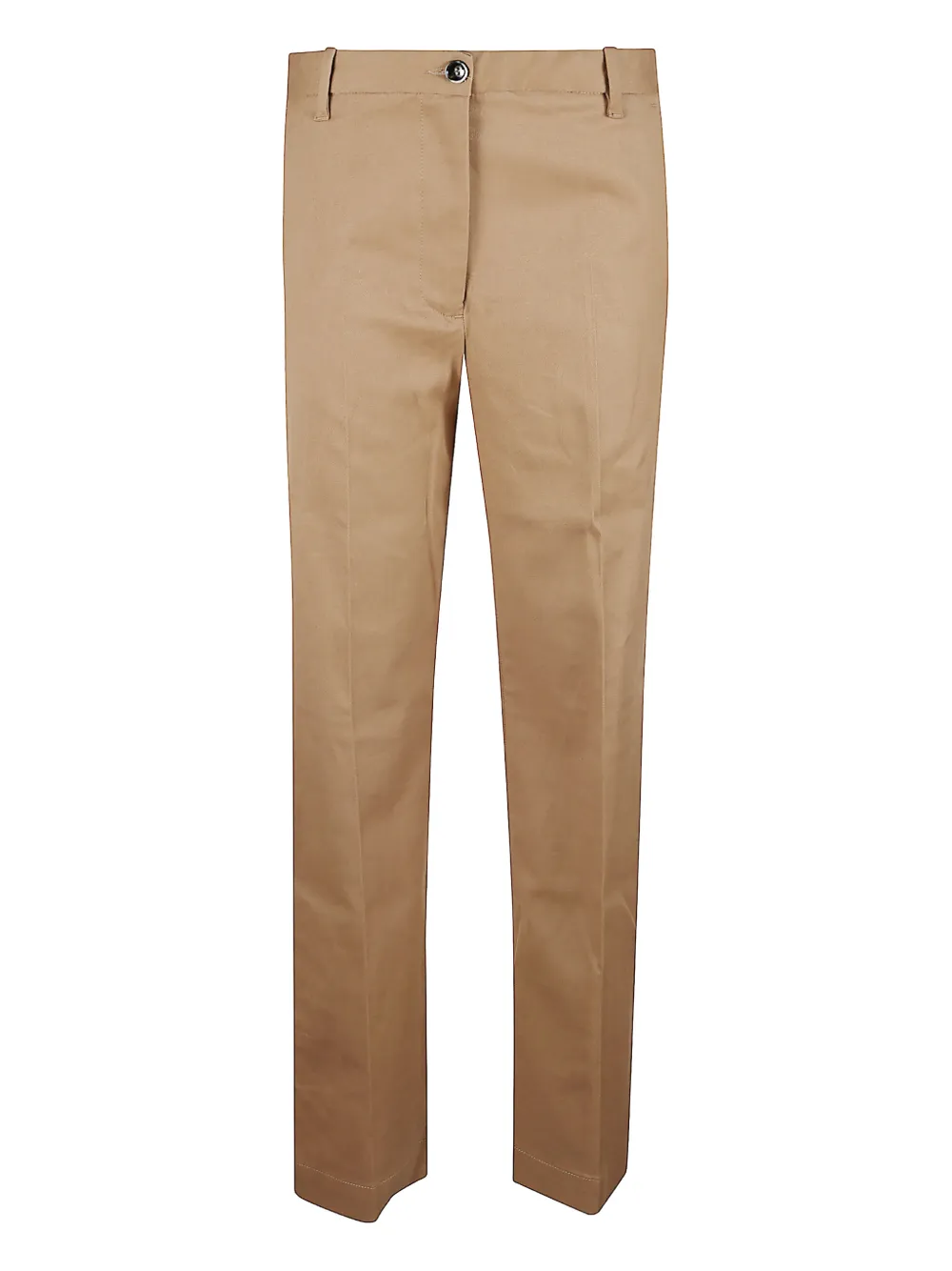 Nine In The Morning Buttoned Straight Trousers In Brown
