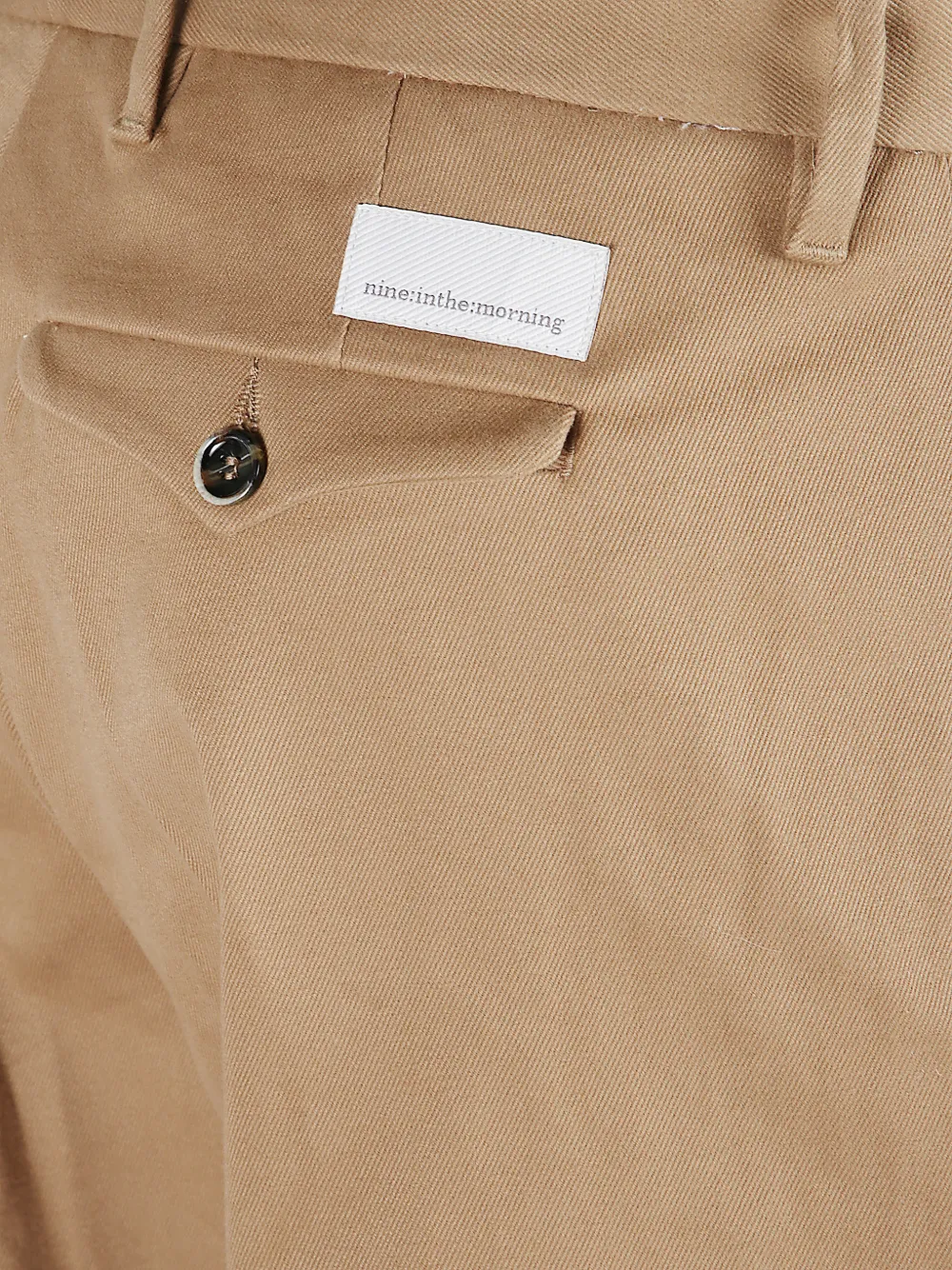 Nine In The Morning Buttoned Straight Trousers In Brown