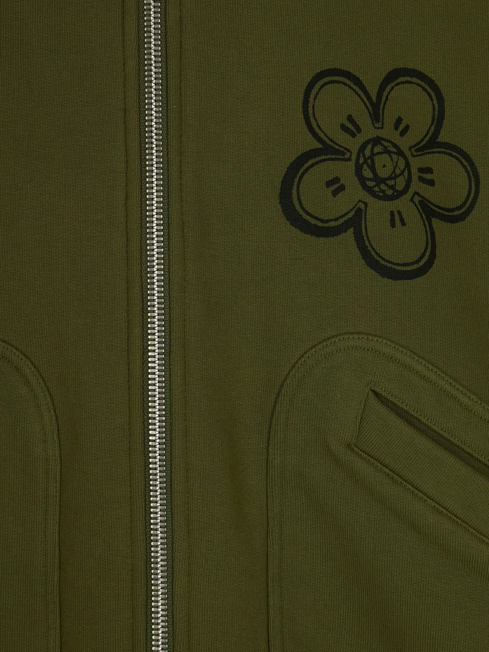 Kenzo x Futura 2000 flower-printed zip-up hoodie Groen