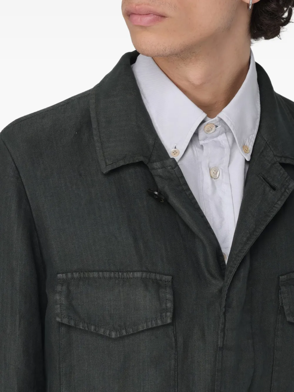 Boglioli Shirtjack met meerdere zakken Groen