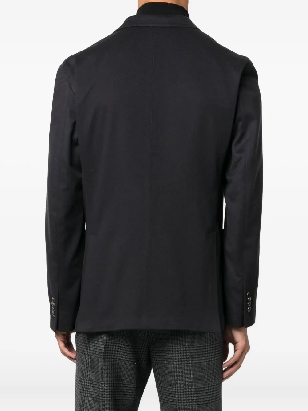 Boglioli Virgin Wool And Cotton Double-breasted K-jacket In Dark Blue